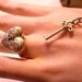 Locking 9ct Gold Engraved Heart Ring with Seperate Key Necklace