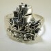 Small Sterling Silver Florentine Ship Ring