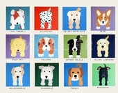 Puppy Dog nursery art for kids. Baby nursery decor childrens prints. 11x14 Dog prints. Kids art. Dog lover Childrens art by WallFry