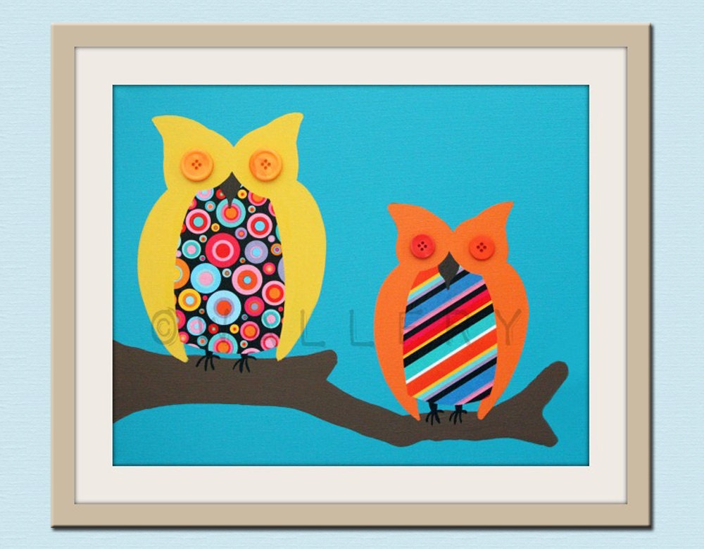 Childrens art. Owl nursery art print. Owl art for children. Owl print. Kids wall art. Woodland Baby nursery print. 8x10 by WallFry
