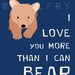 Nursery art print. Bear forest animals prints. 11x14 Nursery decor artwork woodland critter. Bear navy blue custom colors.