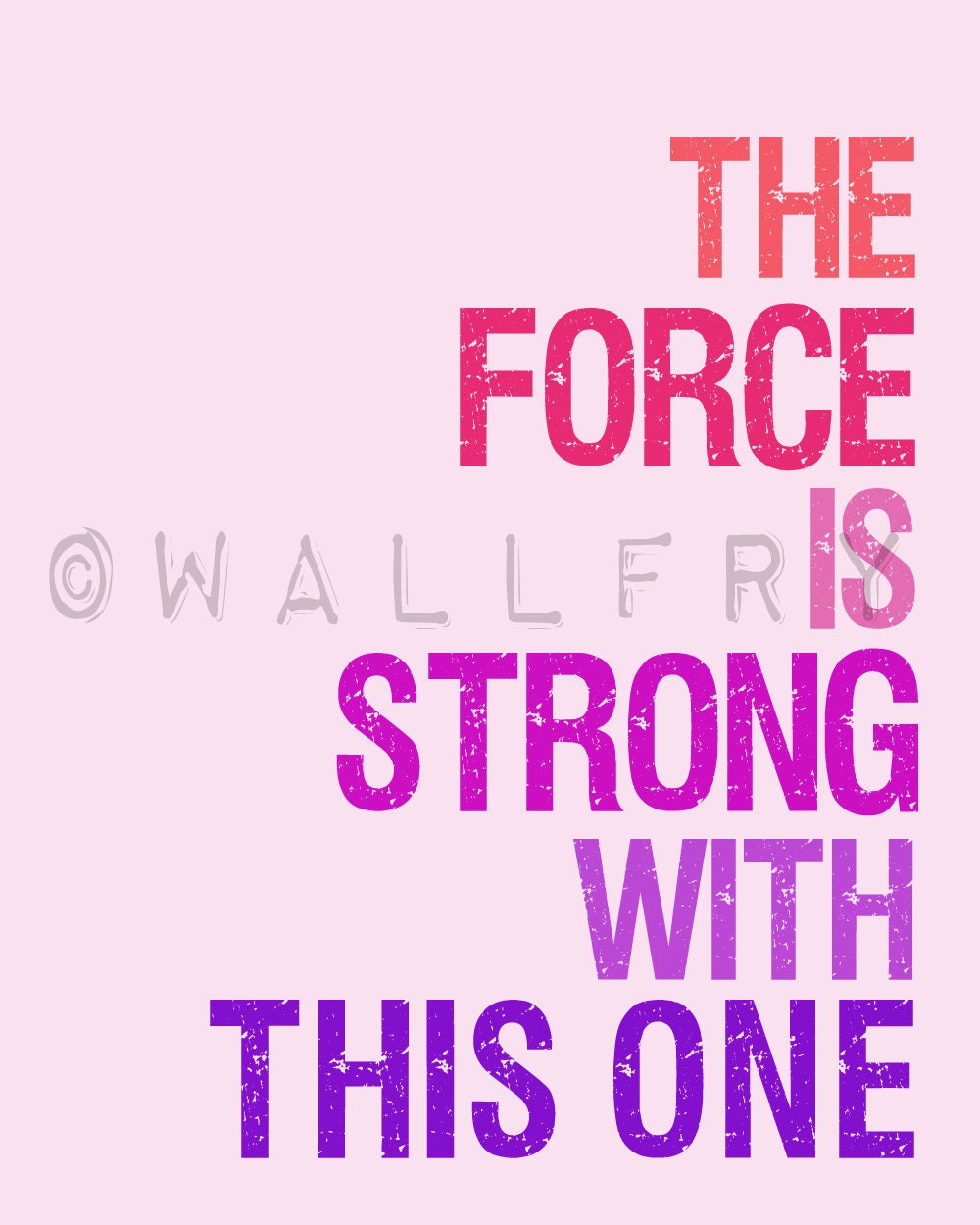 Star Wars typography art print baby nursery art print. Art for kids, children art, nursery wall art, The Force is Strong 5x7 print