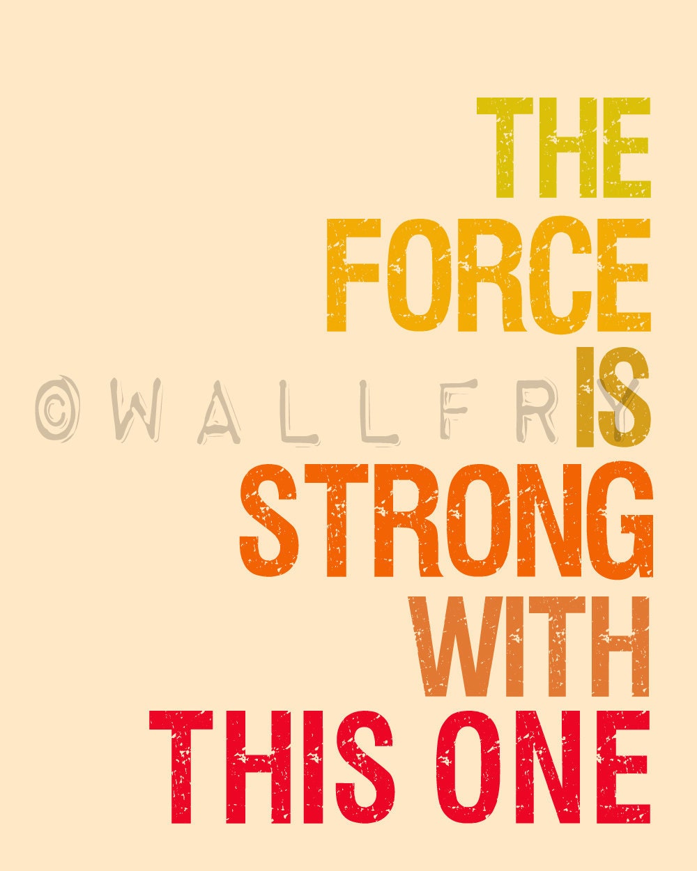 Geekery Star Wars typography art print baby nursery art print. Art for kids, children art, nursery wall art, The Force is Strong 8x10 print