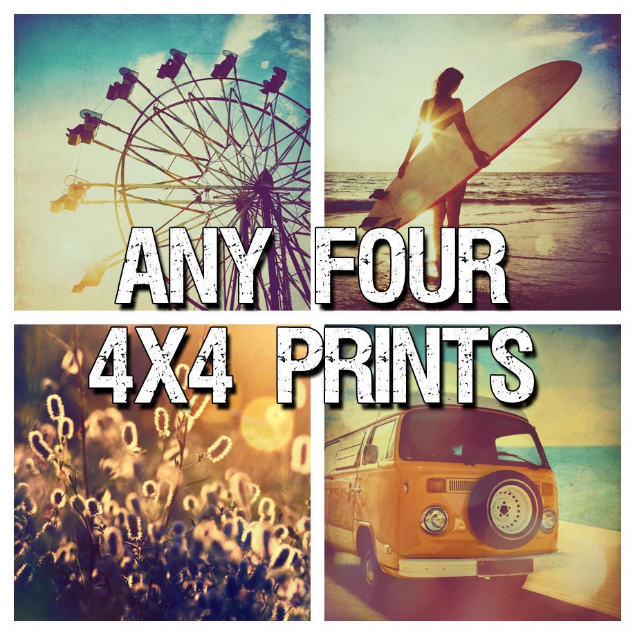 Your choice of Four 4x4 fine art photo prints