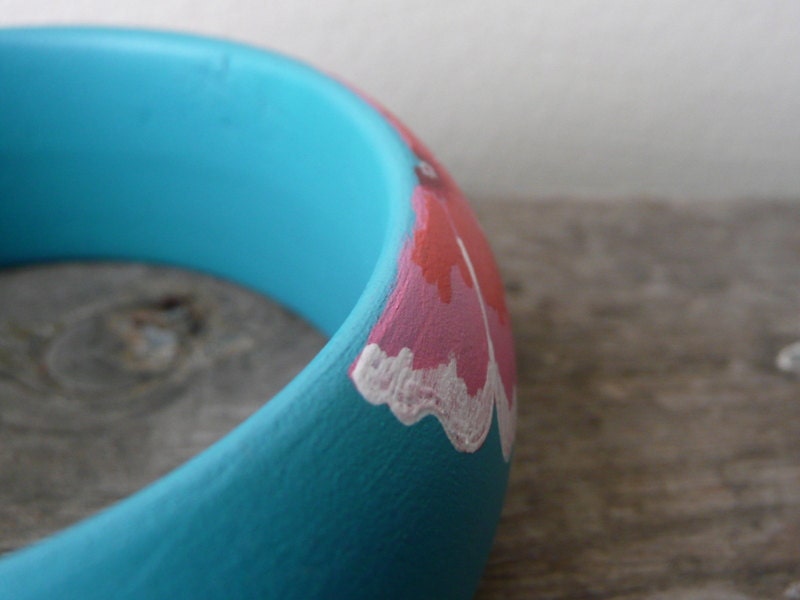 Summer breeze handpainted wooden bracelet
