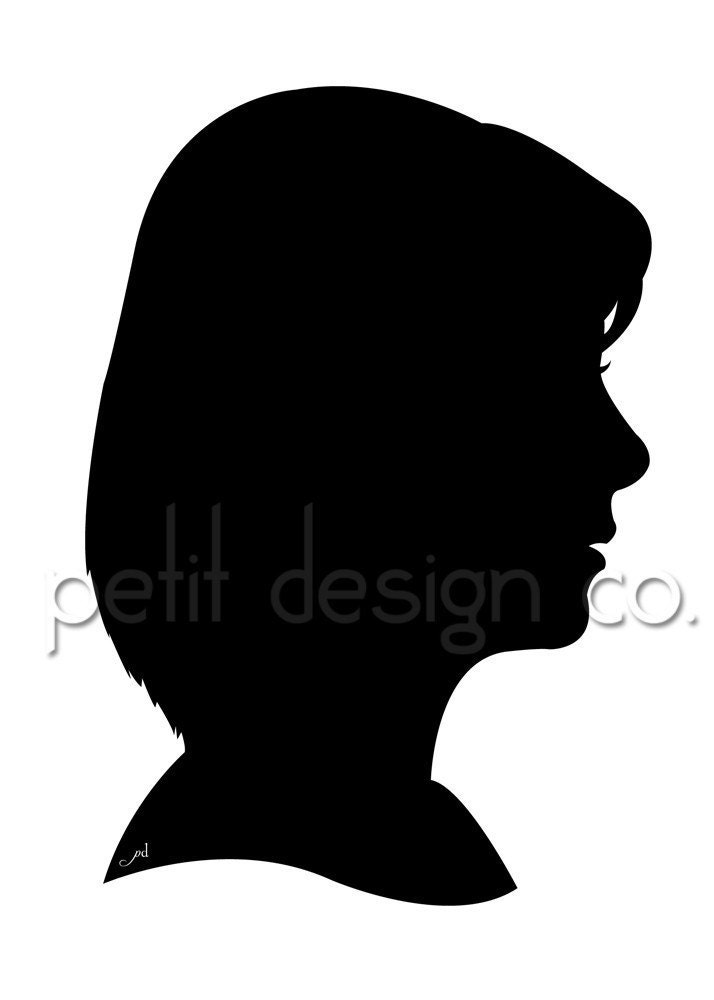 Custom Digital Portrait Silhouette - Free Shipping