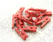 Hand-Stained Mini Clothespins - Pink Grapefruit