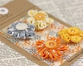 Handmade Fabric Flower YoYos - Preppy Mikan