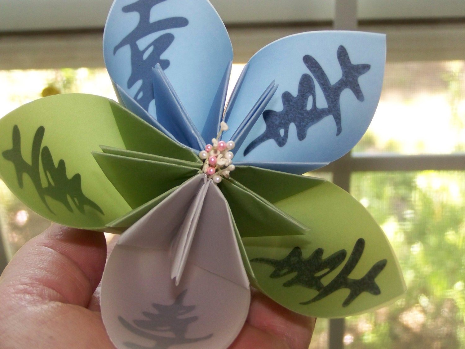 Large Kusudama Origami Kanji Flower