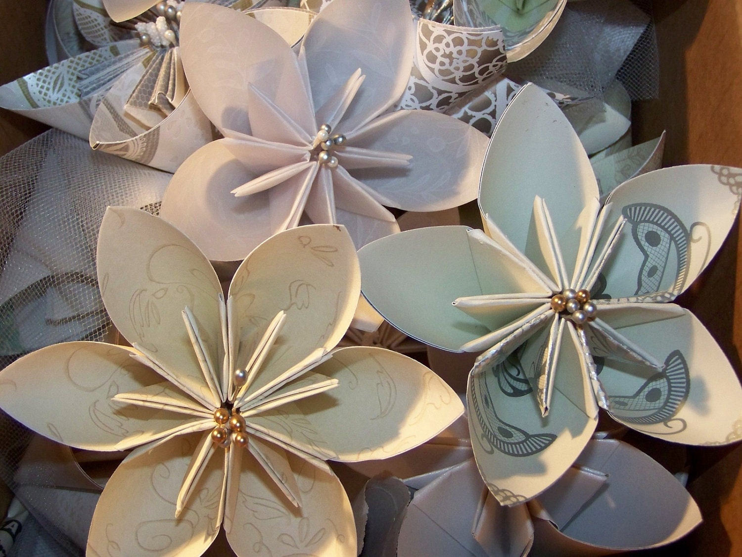 20 Victorian Origami Kusudama Loose Flower Pack With Fancy Centers