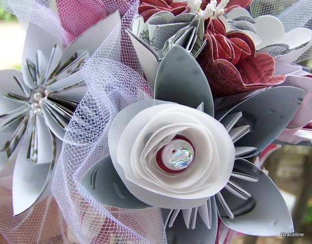 Kusudama Mini Bouquet of 6 Origami Customized Flowers