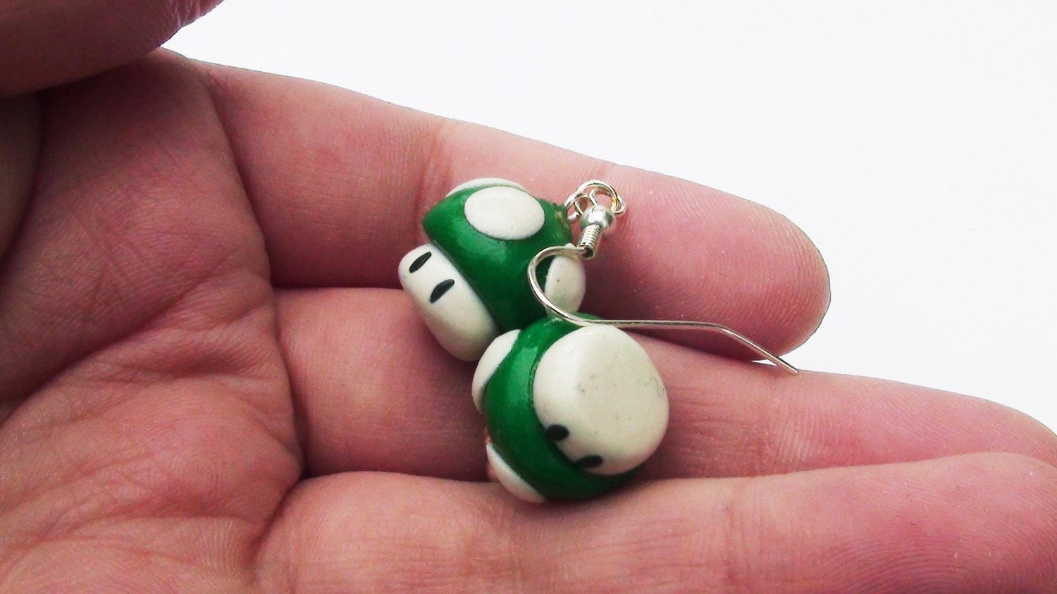 One-UP Mario Mushroom Earrings