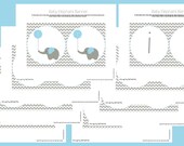 Baby Elephant Banner BLUE - DIY Printable Parties