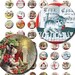 Vintage Christmas Kittens One Inch Circle Graphics Digital Collage Sheet Printable Unlimited Scrapbooking Free Shipping
