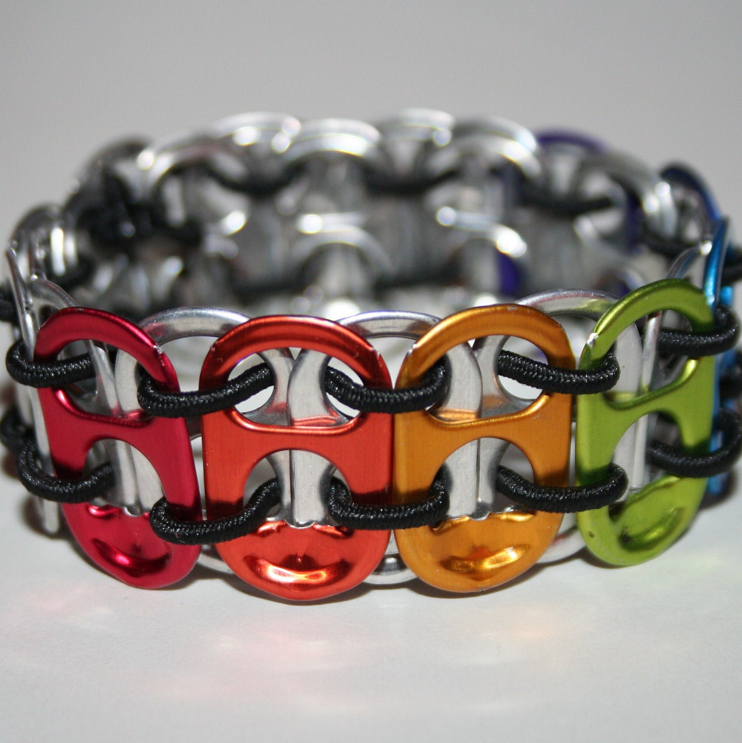 Rainbow Chakra Stretchy Pop Can Tab Bracelet