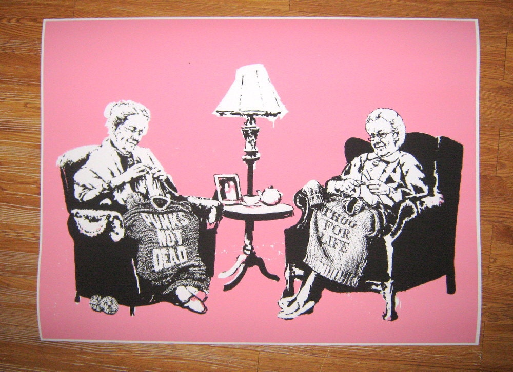 Banksy Print Custom 18x24 - Punks Not Dead