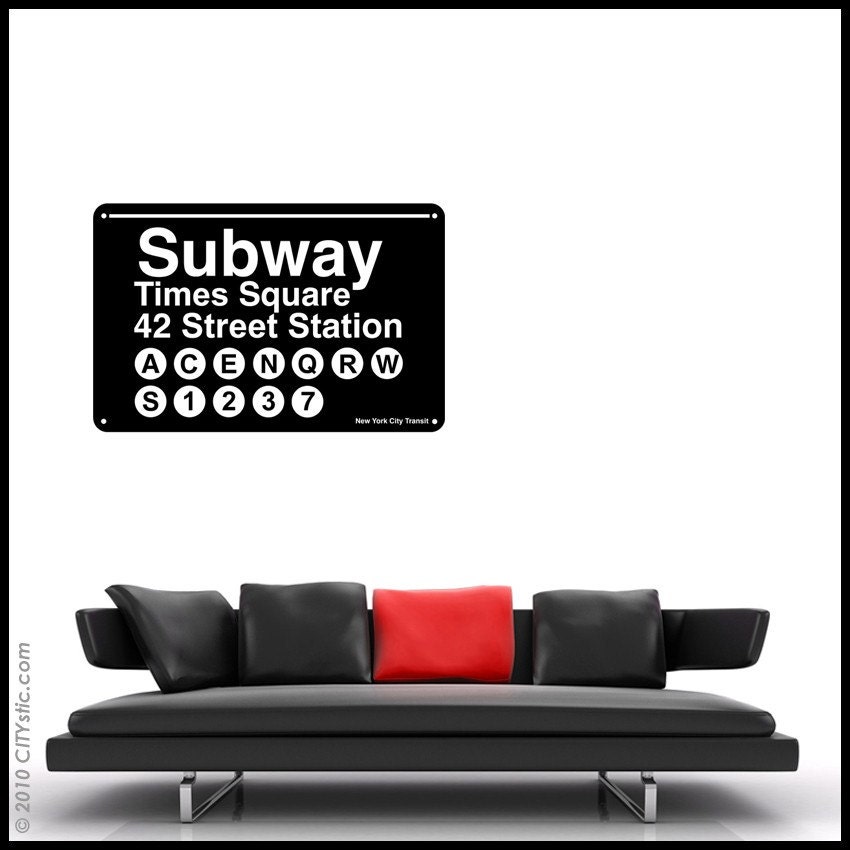 On Sale NYC :  WALL DECAL - Subway Panel - Times Square Station. 42nd street Station
