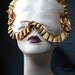 Satin Sleep mask - pinup inspired - ivory and gold- JULIENNE -  with  Swarovski Crystals by Love Me Sugar on Etsy