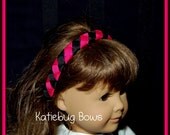 American Girl Doll Woven Headband - Magenta and Black