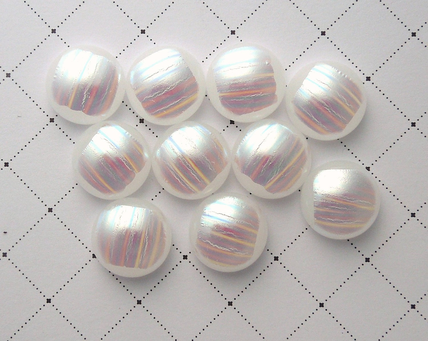 Dichroic Glass Mini Cabs, Dichroic Beads, Dichroic Cabochons, Glass Beads, Buttons 3214 - GalaxyGlass