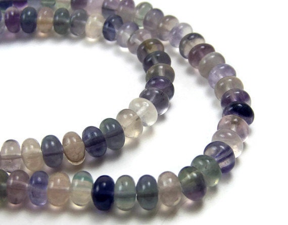 Rainbow Fluorite beads 8mm rondelles, Half Strand (305S)