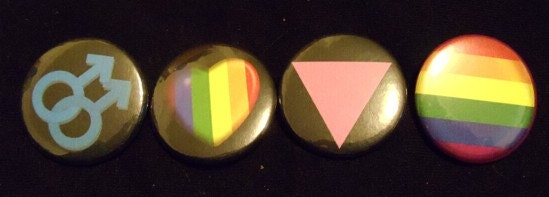Gay pride buttons
