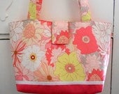 Coral Floral Tote