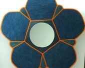 Denim wall mirror made with recycled jeans