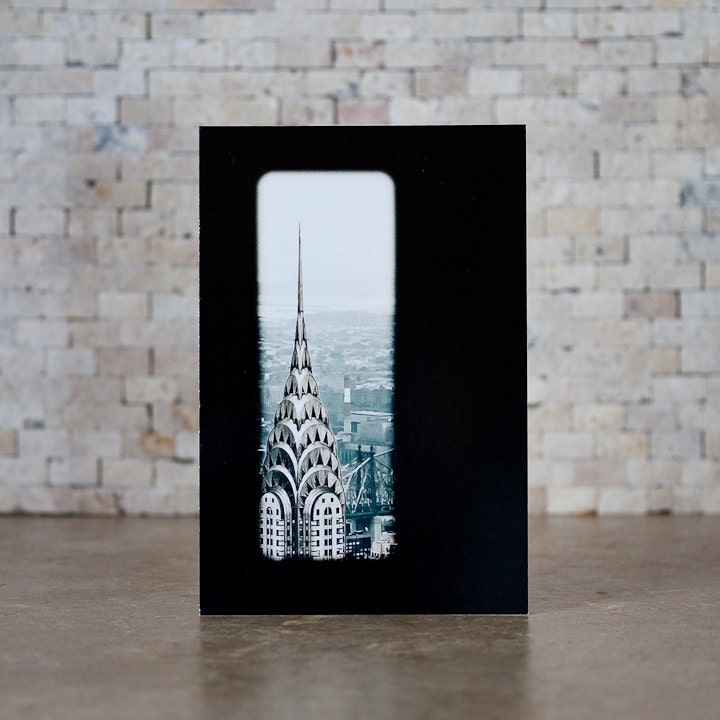 Chrysler Building Through a Window, NYC Postcard. Postcard entitled From Where I Stand.