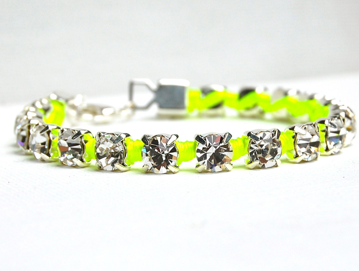 Neon Rhinestone Bracelet  Large Rhinestone Bracelet