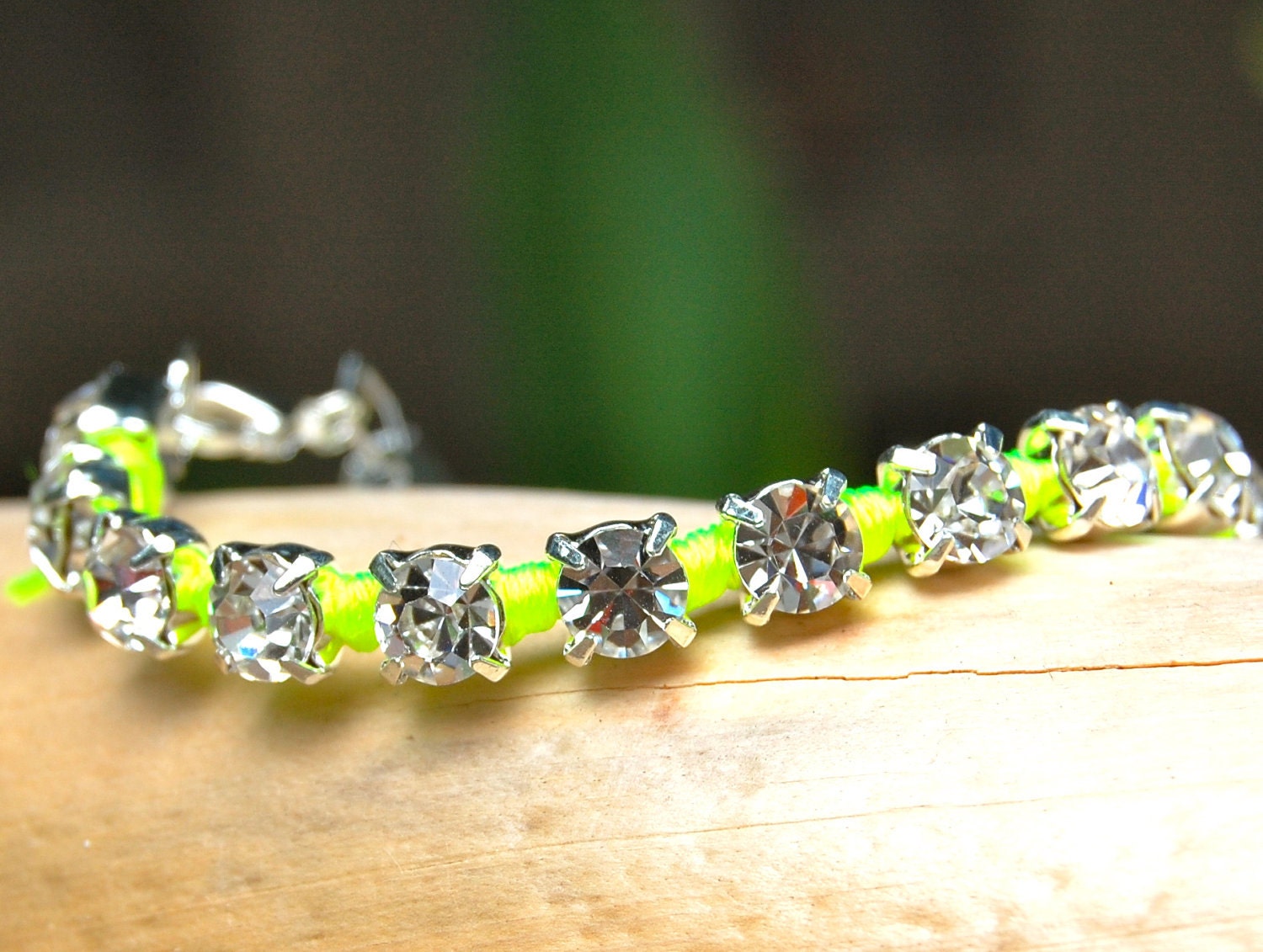 Neon Rhinestone Bracelet  Large Rhinestone Bracelet