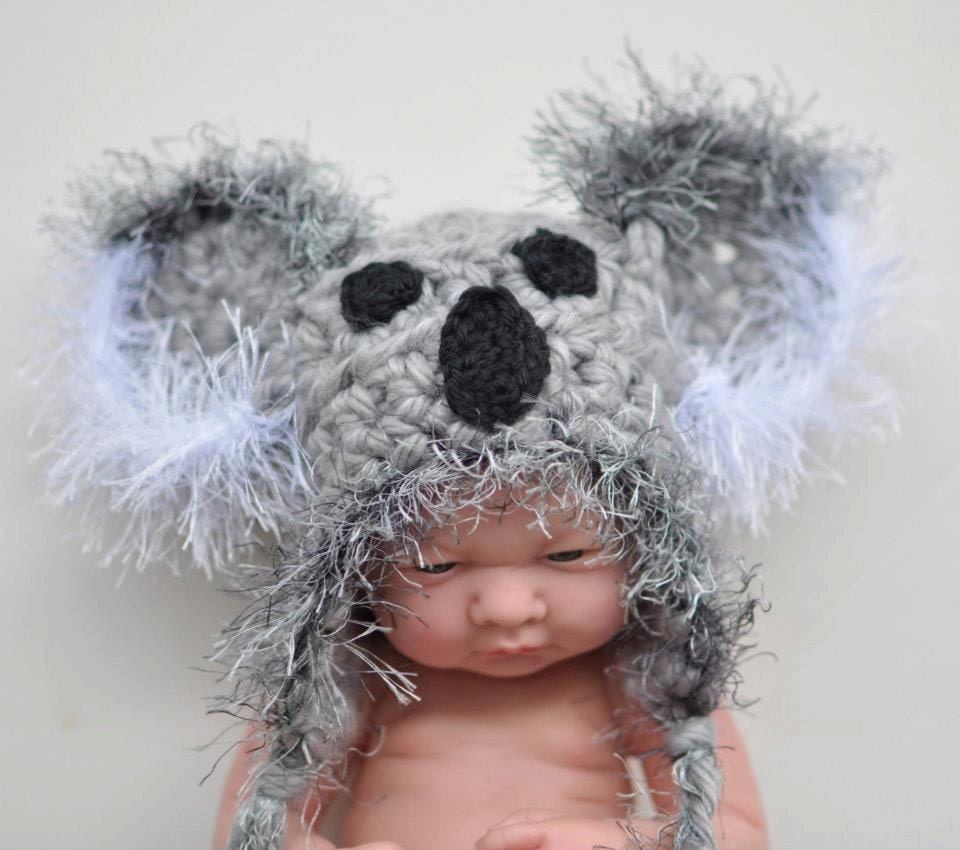 Baby Hats, Newborn Crochet Hats, Crochet Baby Hat, Baby Girl Hats, Baby Boy Hats, Knit Baby Hat, Koala Hat, Newborn Boy Hat