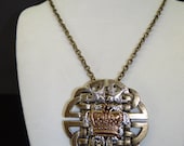 The King James Antique Gold and Silver Celtic Tudor Renaissance Medieval SCA LARP Medallion Necklace on Etsy