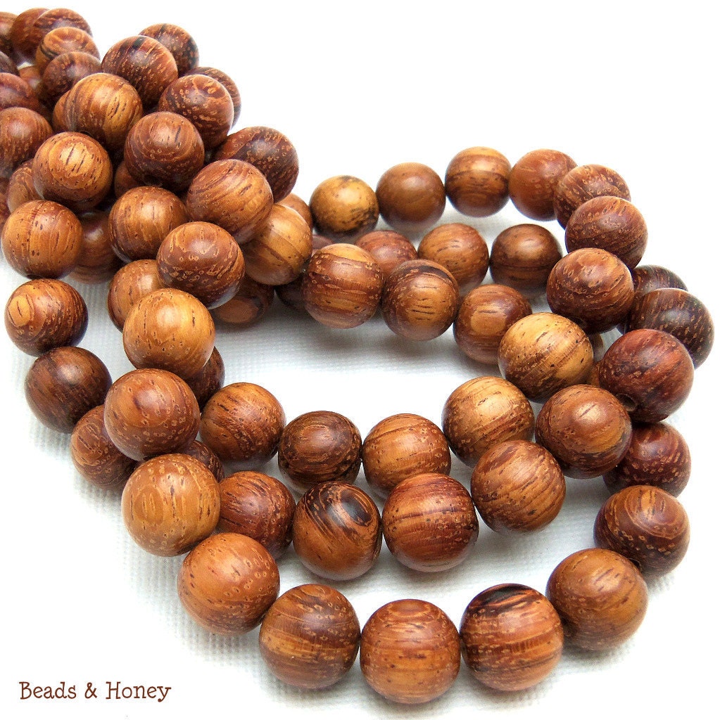 Bayong, Natural Wood Beads, Round, Smooth, 10mm,  Full strand, 43pcs - ID 1032