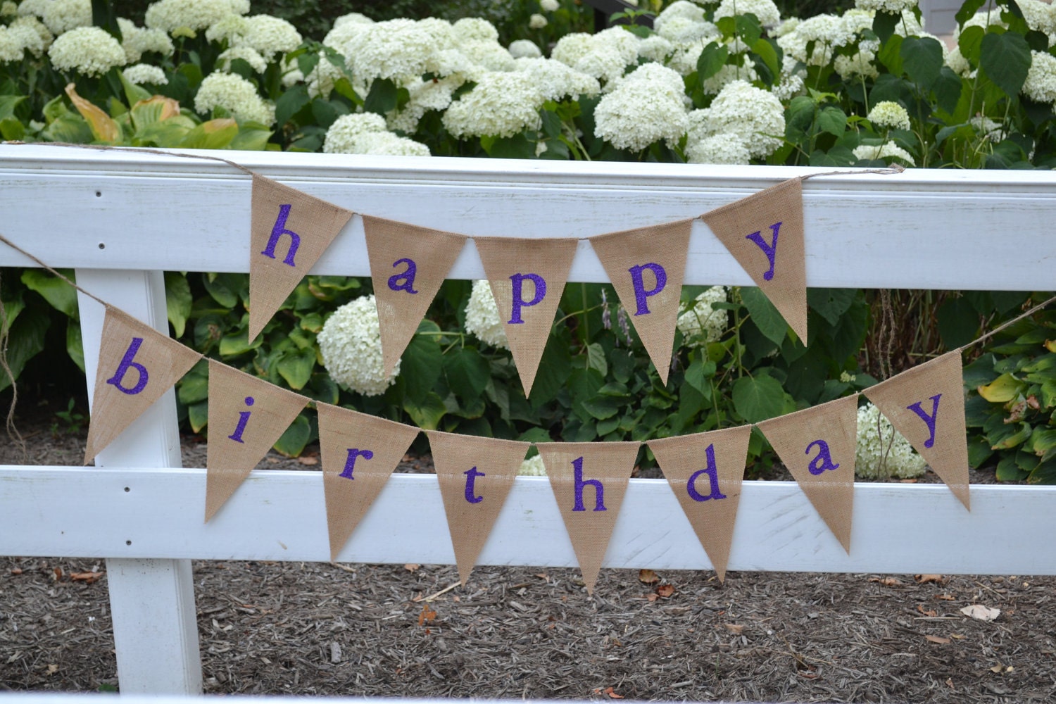 Happy Birthday ...  banner ....  Burlap  ....  Happy Birthday Banner  ...   lowercase   Birthday banner