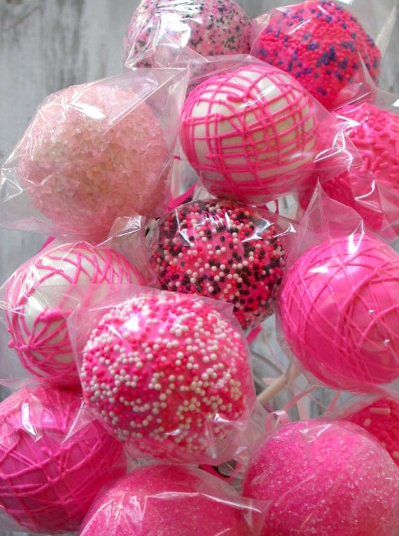 Hot Pink Cake Pops made with homemade devils food cake (12)