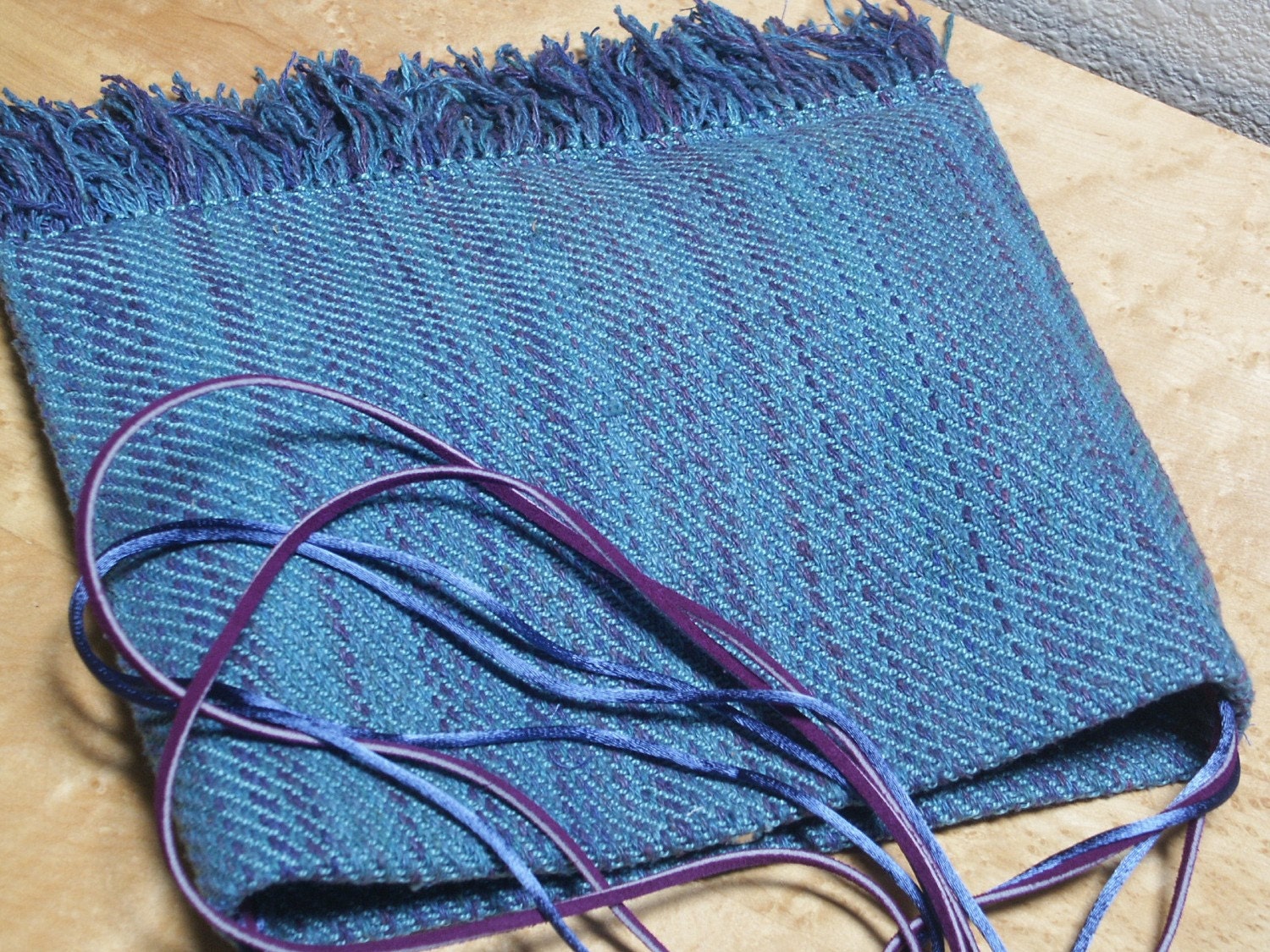 Handwoven Messenger Bag in Blue