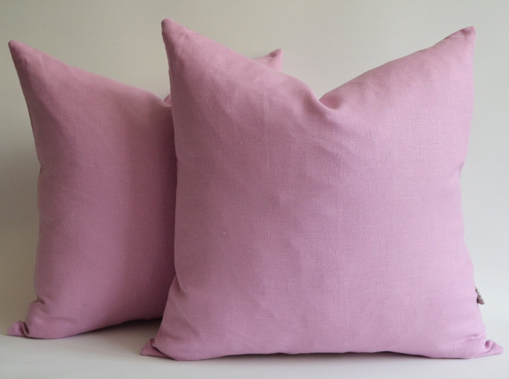 Sukan / 1 Piece Lavender Linen Pillow Cover - Decorative Throw Pillow Covers - 22x22 inch