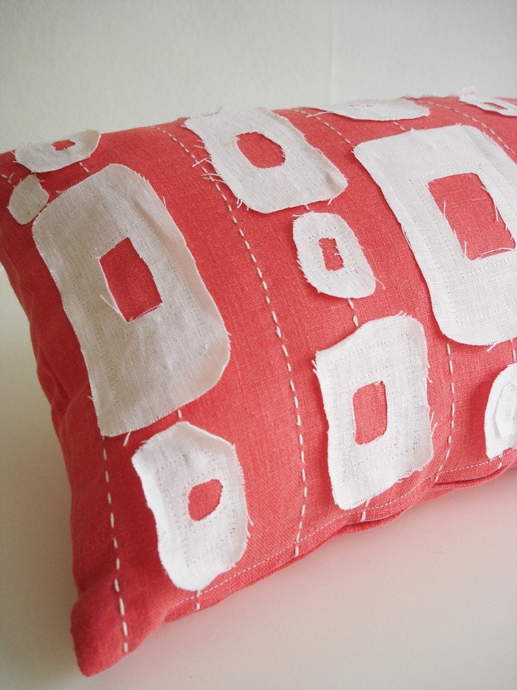 Sukan / Pink Linen Pillow Cover - 12x20 inch
