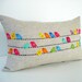 Sukan / Color Birds  RAW Linen Pillow Cover - 12x20 inch