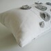 Sukan / White Linen Pillow Cover - Decorative Pillow Cover, Beautiful Rose Throw Pillow Cover ,12x20 inch - White, Gray