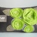 Sukan / Green Flowers, Linen Pillow cover - 12x20 inch