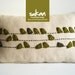 Sukan / Beige Linen, Greens Birds Pillow Cover - 12x20 inch