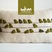 Sukan / Beige Linen, Greens Birds Pillow Cover - 12x20 inch