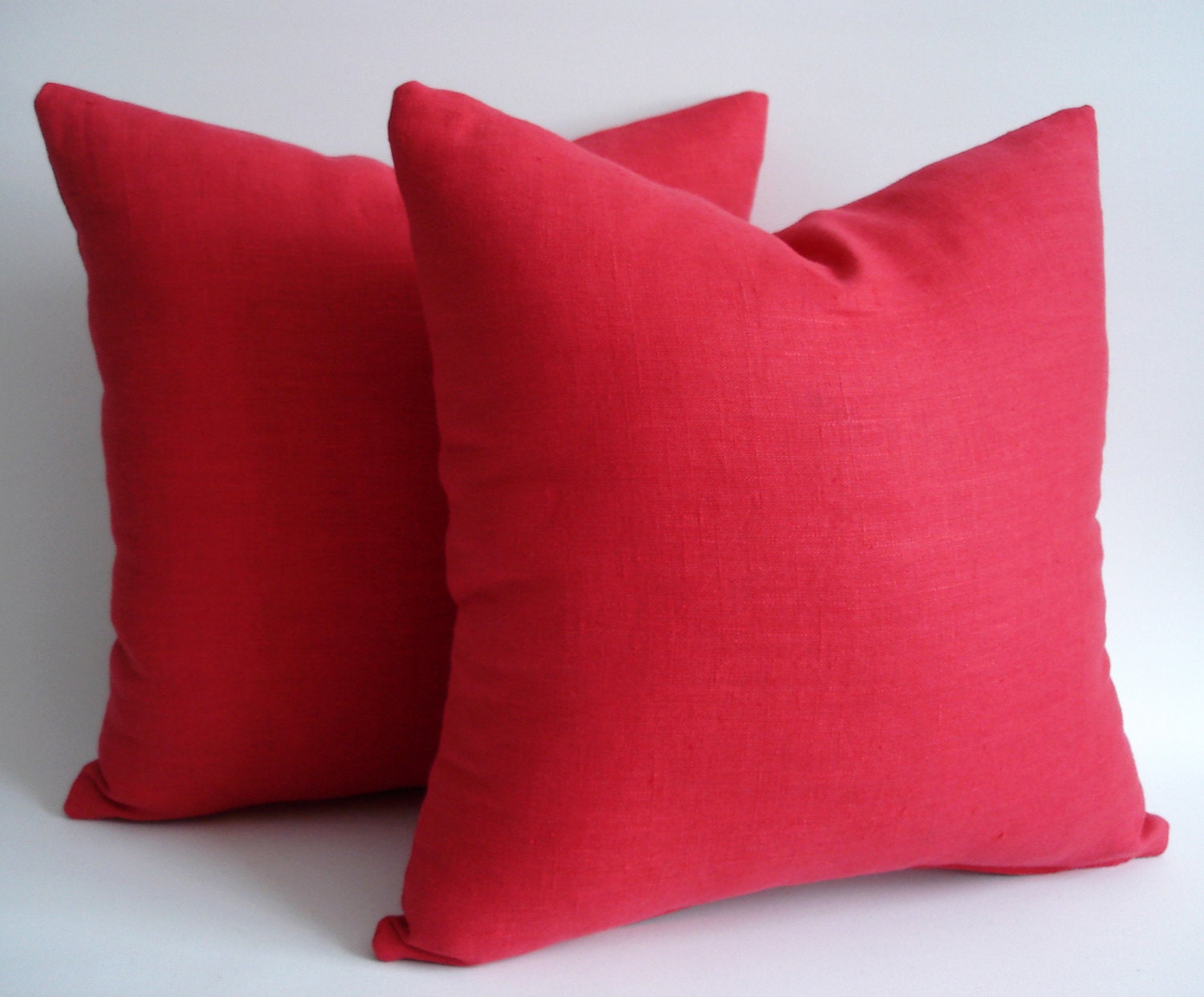 Sukan / 1 Linen Pillow Covers Red - large pillow - euro pillow covers - european pillow covers - throw pillow - 24x24 pillow covers
