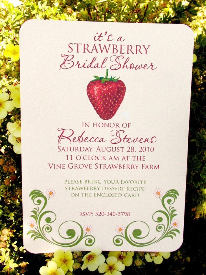 Strawberry Invitation for Weddings & Bridal Showers - DIY Printable