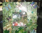 Butterfly Garden Picture Frame Green