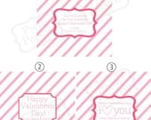 Valentines Day Collection- PINK Personalized Candy Bar Labels - Printable PDF