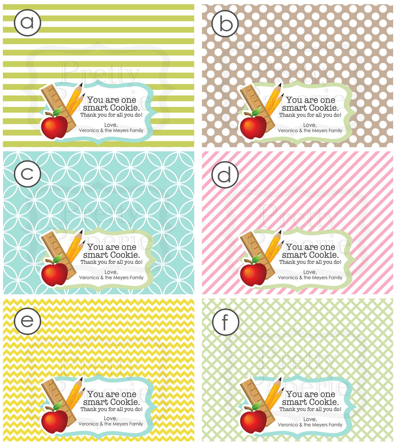 Teacher Gift: One Smart Cookie Treat Bag Tags - Printable PDF