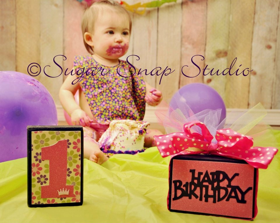 Customize your own Party Blocks - Happy Birthday with Number and Name on Back- Customize - 1st Birthday Photo Prop - Centerpiece